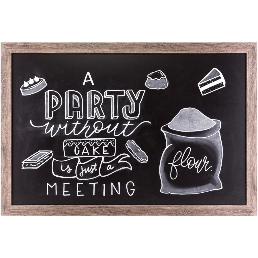 U Brands Magnetic Chalkboard - 36" (3 ft) Width x 24" (2 ft) Height - Decor Rustic Frame - Horizontal/Vertical - 1 Each