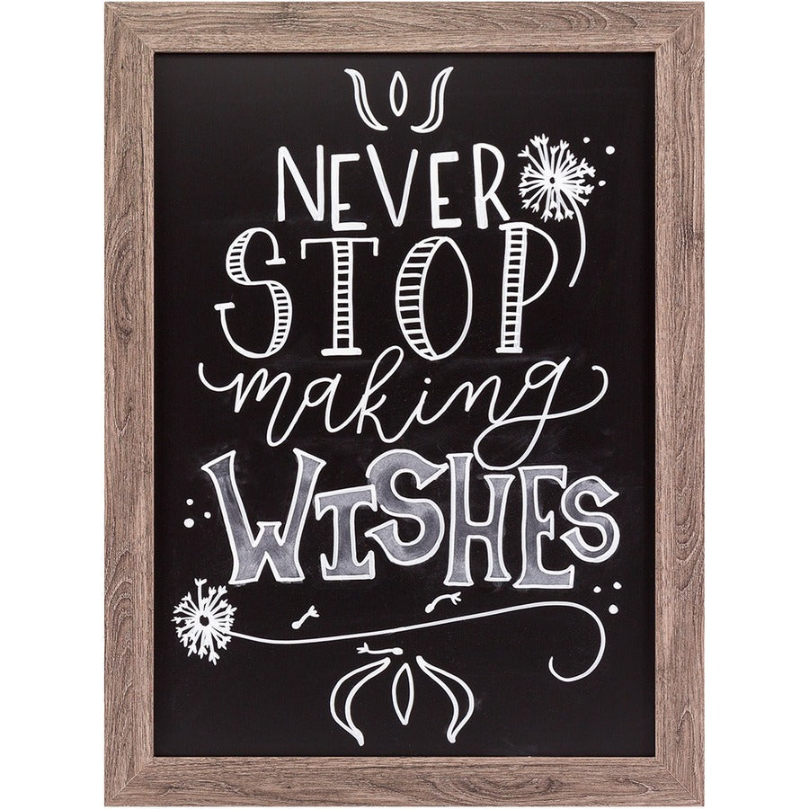 U Brands Magnetic Chalkboard - 18" (1.5 ft) Width x 24" (2 ft) Height - Decor Rustic Frame - Horizontal/Vertical - 1 Each