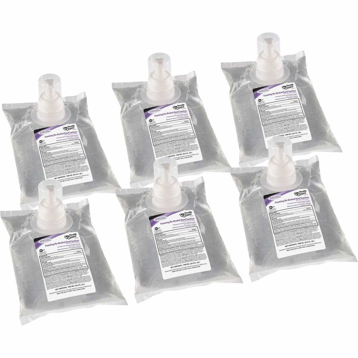 Health Guard Hand Sanitizer Foam - Light Linen Scent - 1.06 quart - Kill Germs - Multipurpose, Hand - Moisturizing - Clear - Dye-free, No Rinse, Fast Acting, Non-flammable, Odorless - 6 / Carton