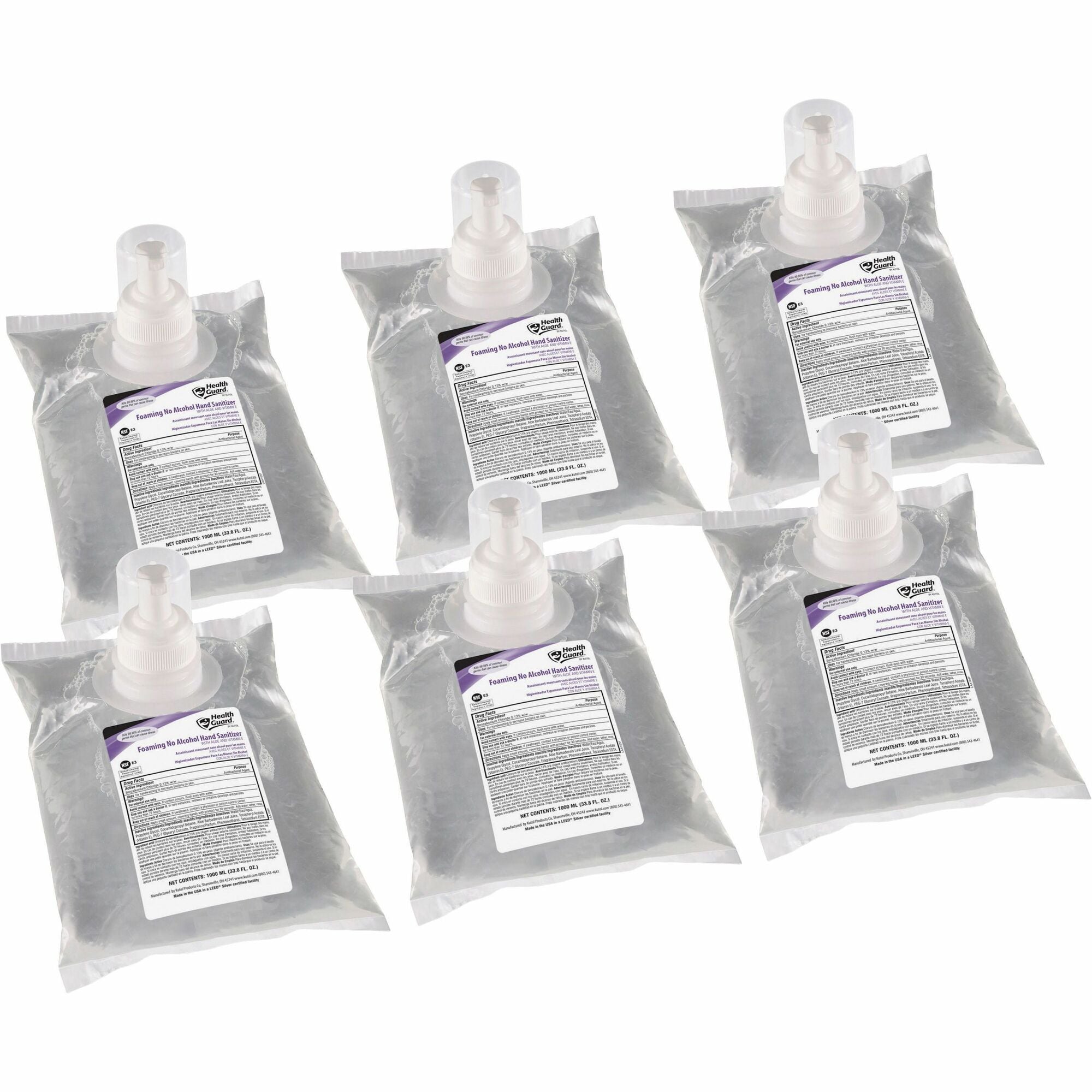 Health Guard Hand Sanitizer Foam - Light Linen Scent - 1.06 quart - Kill Germs - Multipurpose, Hand - Moisturizing - Clear - Dye-free, No Rinse, Fast Acting, Non-flammable, Odorless - 6 / Carton