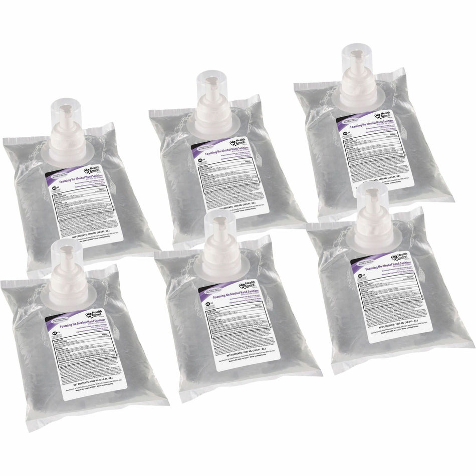 Health Guard Hand Sanitizer Foam - Light Linen Scent - 1.06 quart - Kill Germs - Multipurpose, Hand - Moisturizing - Clear - Dye-free, No Rinse, Fast Acting, Non-flammable, Odorless - 6 / Carton