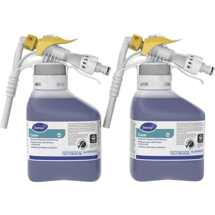 Diversey Crew Bathroom Cleaner/Scale Remover - Ready-To-Use - 50.7 fl oz (1.6 quart) - Surfactant Scent - Non-corrosive - Purple Spray - 2 / Carton