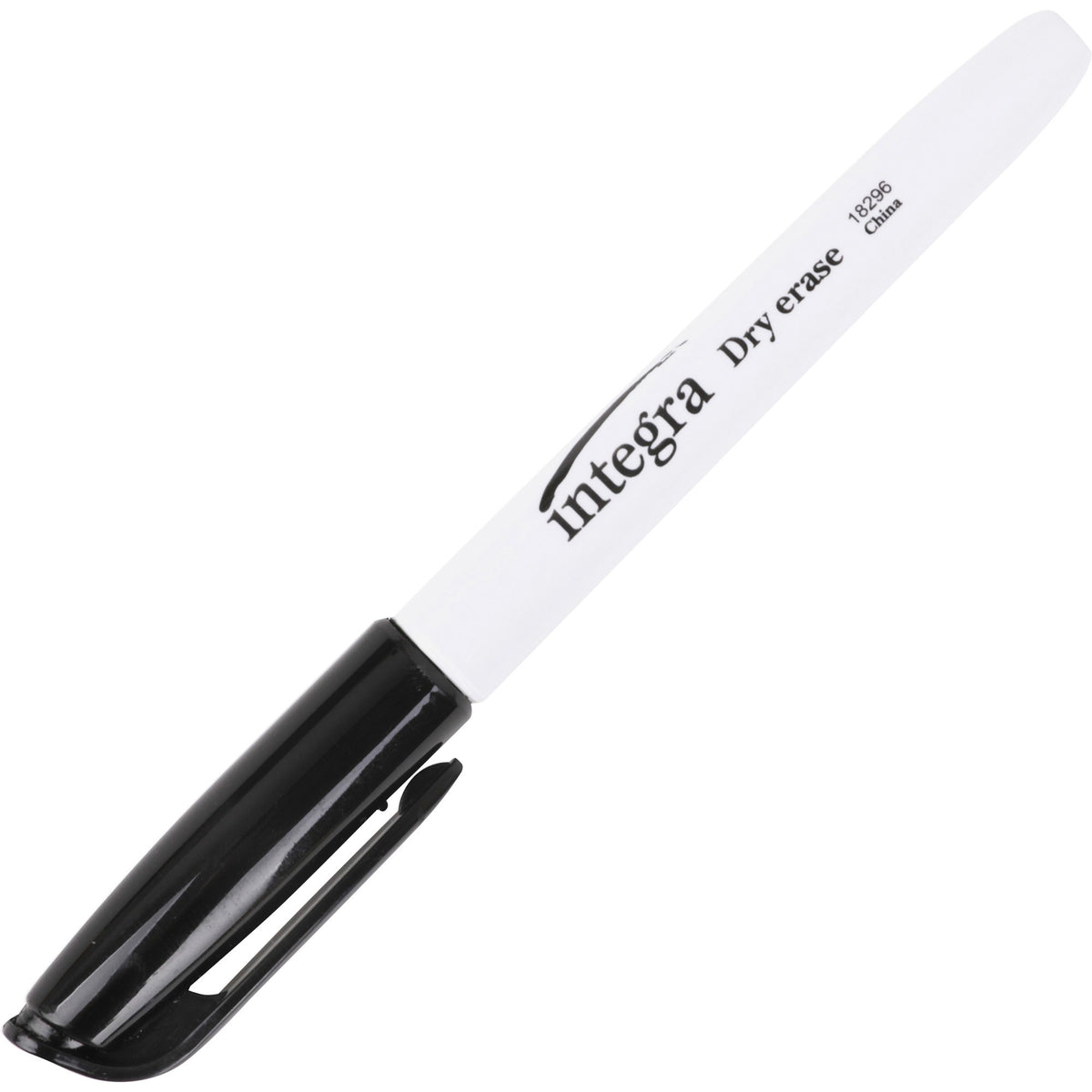Integra Dry-Erase Markers - Fine Bullet Marker Point - Black Ink - Alcohol Based - Fiber Tip - 1 Dozen
