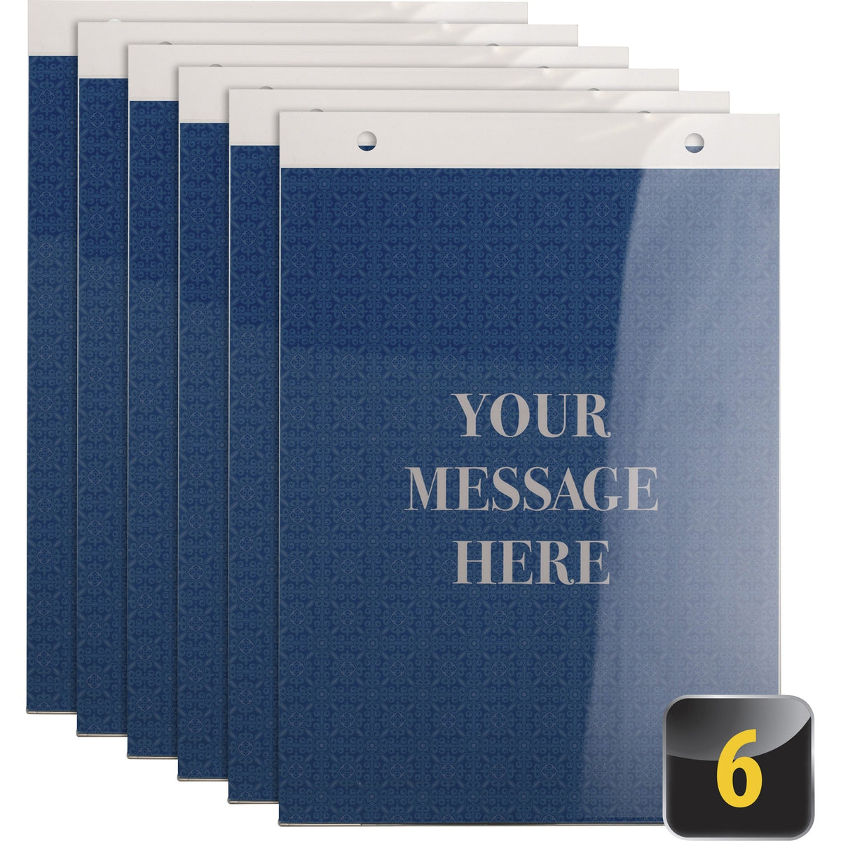 Officemate Vertical Sign Holder - 8.5" Width x 11" Height - 8.50" Holding Width x 11" Holding Height - Rectangular Shape - Double Sided - Easy to Use, Durable, Hanging Hole - Plastic - Clear - 6 / Box