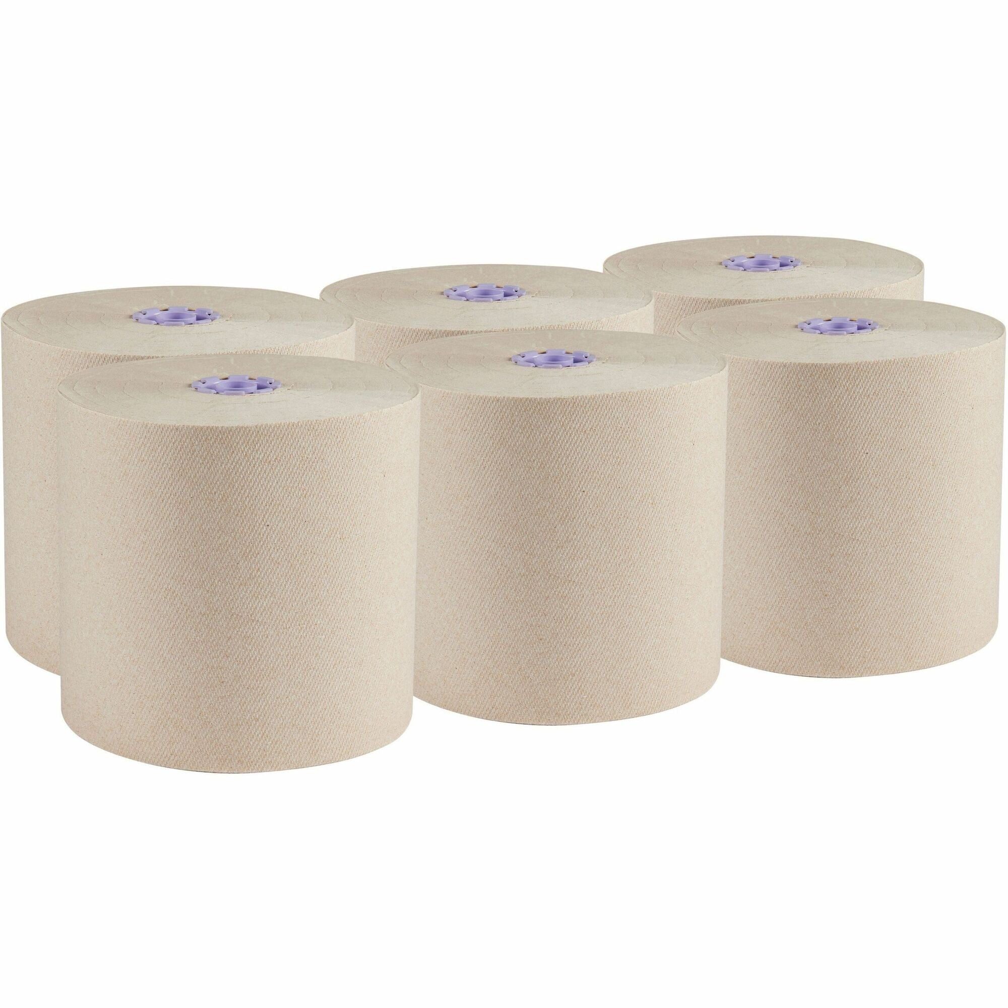 Scott Essential 100% Recycled Hard Roll Towels - 8" Width x 700 ft Length - 4200 Sheets - Brown - 6 / Carton