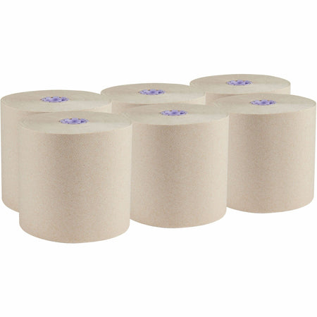 Scott Essential 100% Recycled Hard Roll Towels - 8" Width x 700 ft Length - 4200 Sheets - Brown - 6 / Carton