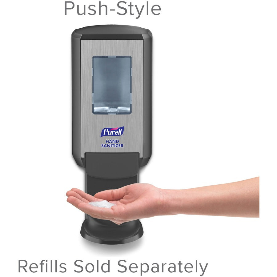 PURELL® CS4 Hand Sanitizer Dispenser - Manual - 1.27 quart Capacity - Site Window, Refillable, Sanitary-sealed, Recyclable, Locking Mechanism, Durable, Wall Mountable - Graphite - 1 Each