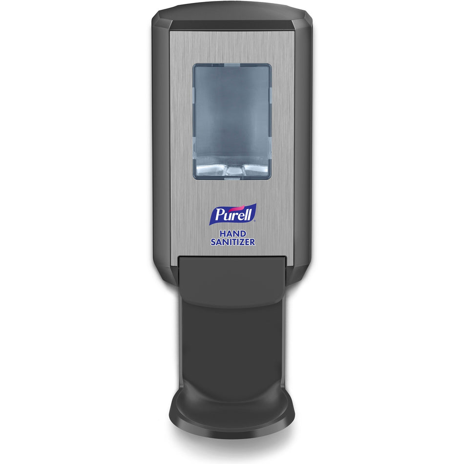 PURELL® CS4 Hand Sanitizer Dispenser - Manual - 1.27 quart Capacity - Site Window, Refillable, Sanitary-sealed, Recyclable, Locking Mechanism, Durable, Wall Mountable - Graphite - 1 Each
