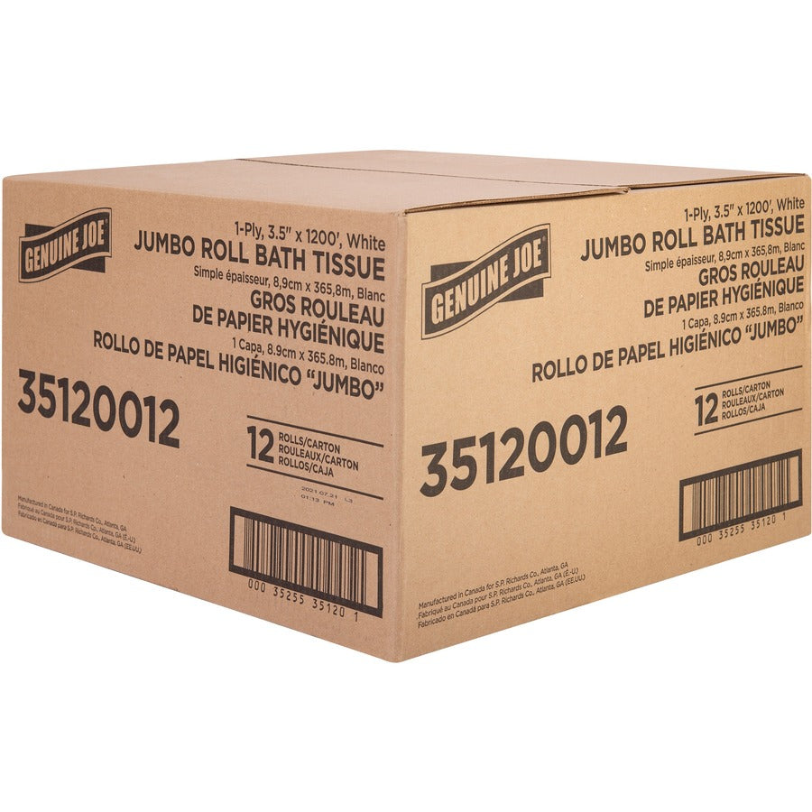 Genuine Joe 1-ply Jumbo Roll Bath Tissue - Right