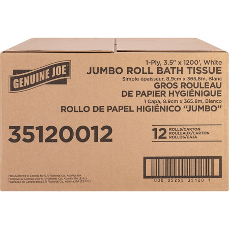 Genuine Joe 1-ply Jumbo Roll Bath Tissue - Left