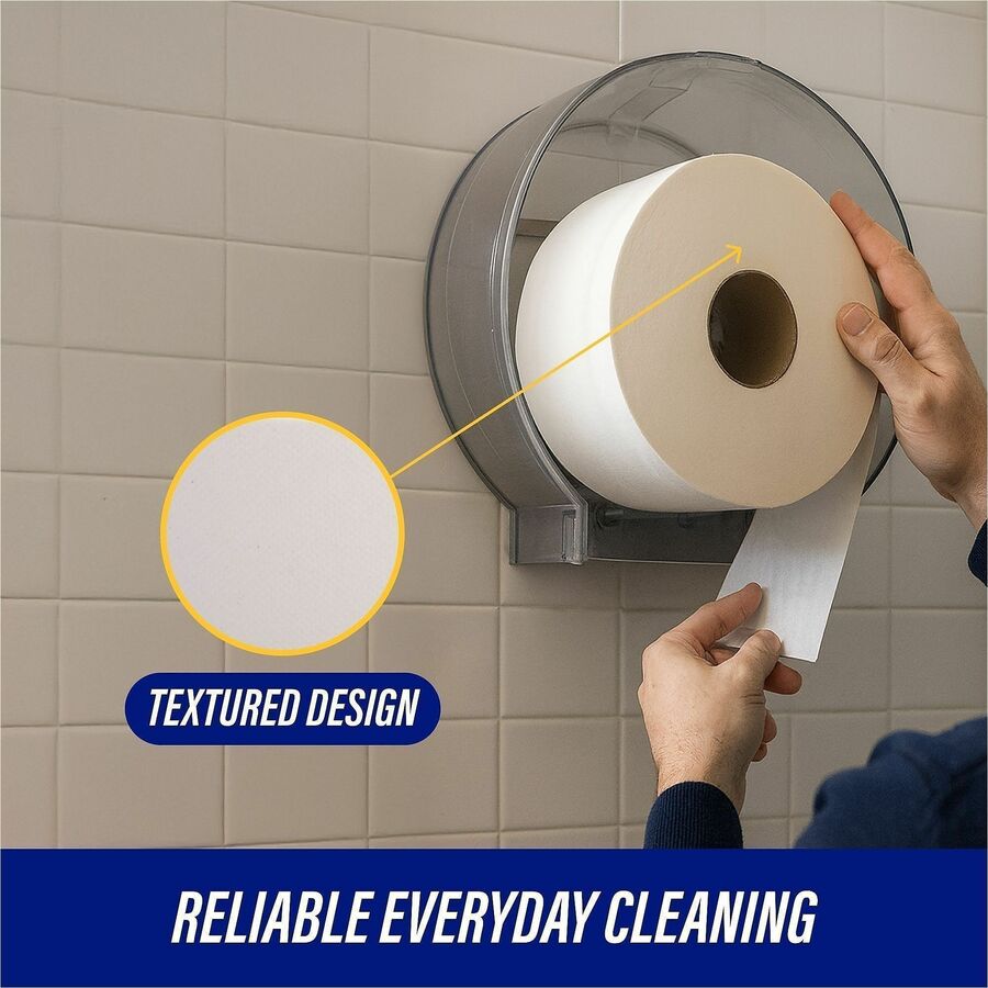 Genuine Joe Jumbo Jr Dispenser Bath Tissue Roll - Alternate-Image1