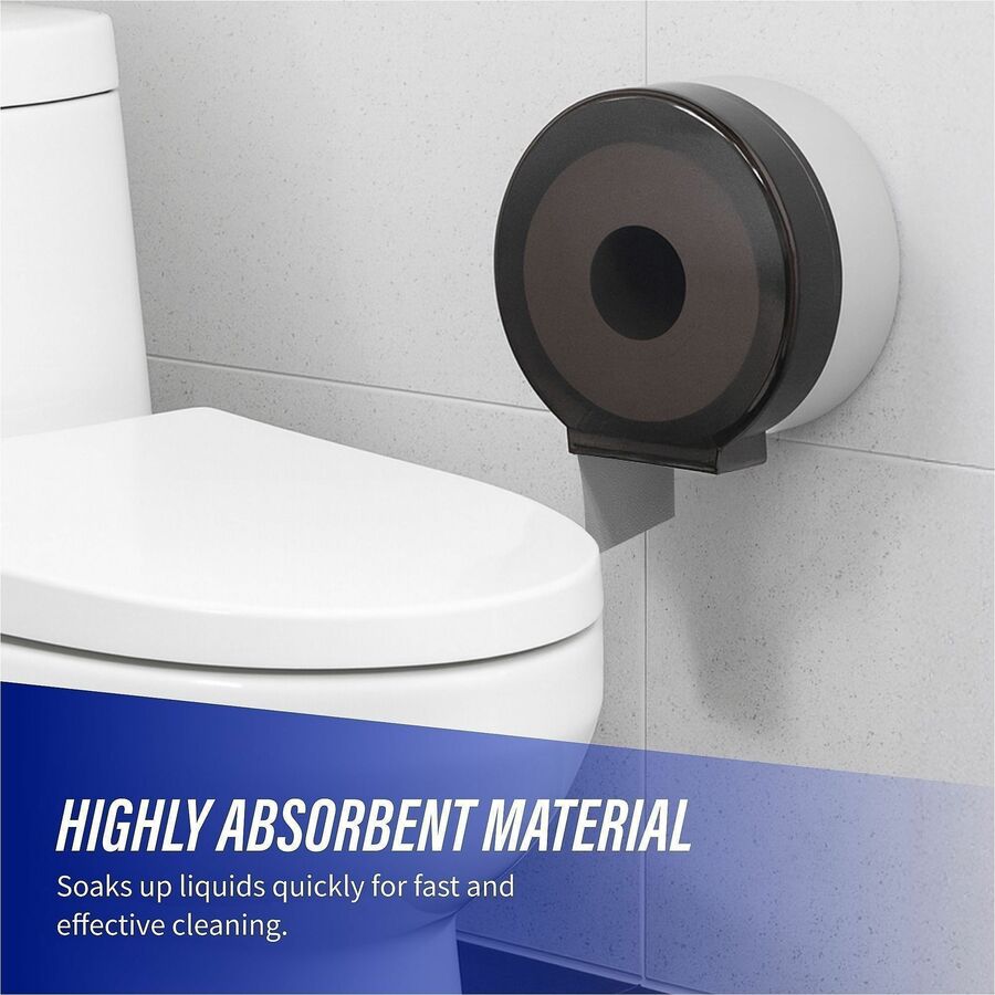 Genuine Joe Jumbo Jr Dispenser Bath Tissue Roll - 2 Ply - 3.30" Width x 1000 ft Length - 8.88" Roll Diameter - White - Fiber - 12 / Carton