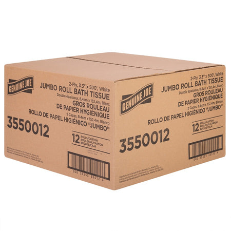 Genuine Joe Jumbo Jr Dispenser Bath Tissue Roll - Right