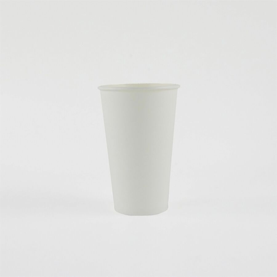 Genuine Joe 16 oz Disposable Hot Cups - 16 fl oz - White - Polyurethane - Coffee, Hot Drink, Picnic, Company, Tea, Hot Chocolate, Beverage/ - 50 / Pack