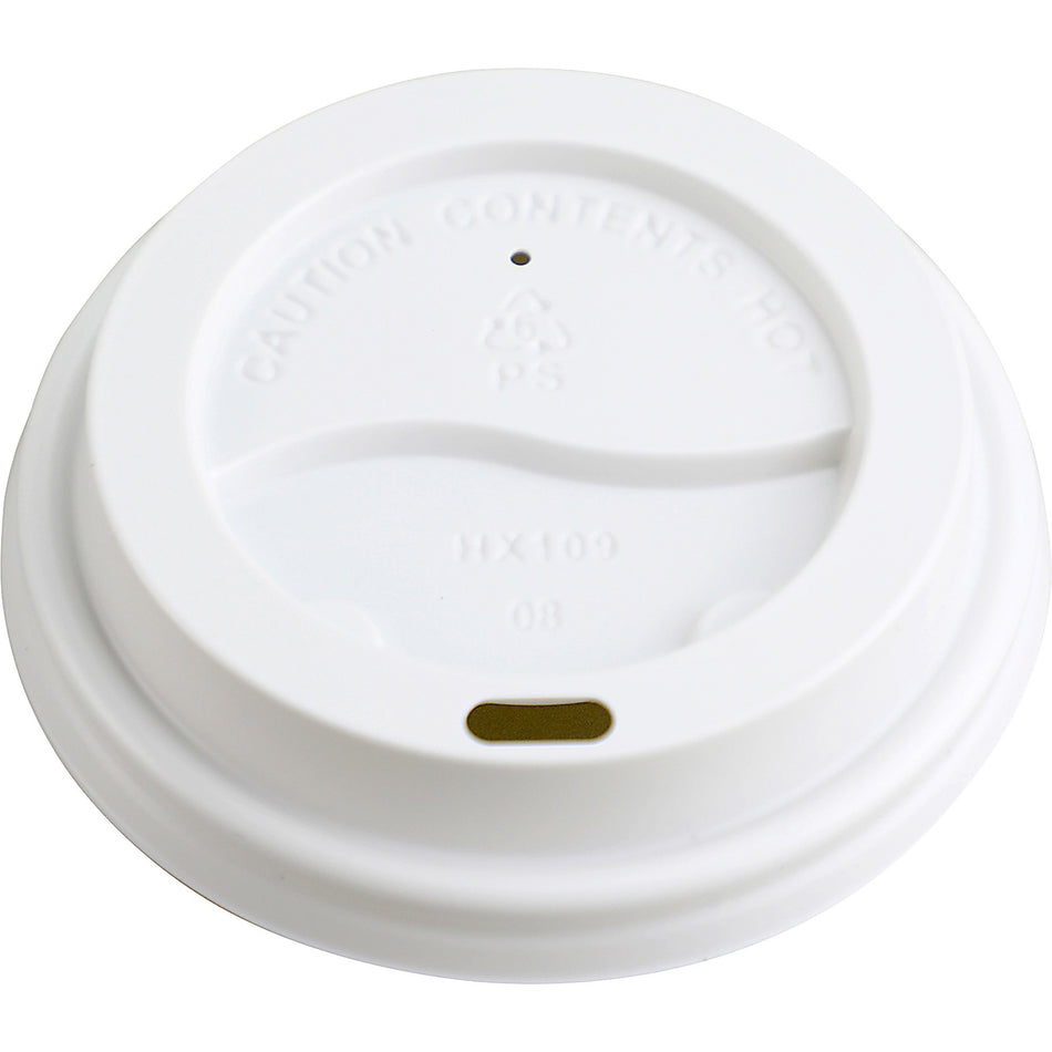 Genuine Joe Raised Siphole Hot Cup Lids - Round - White - 50 / Pack