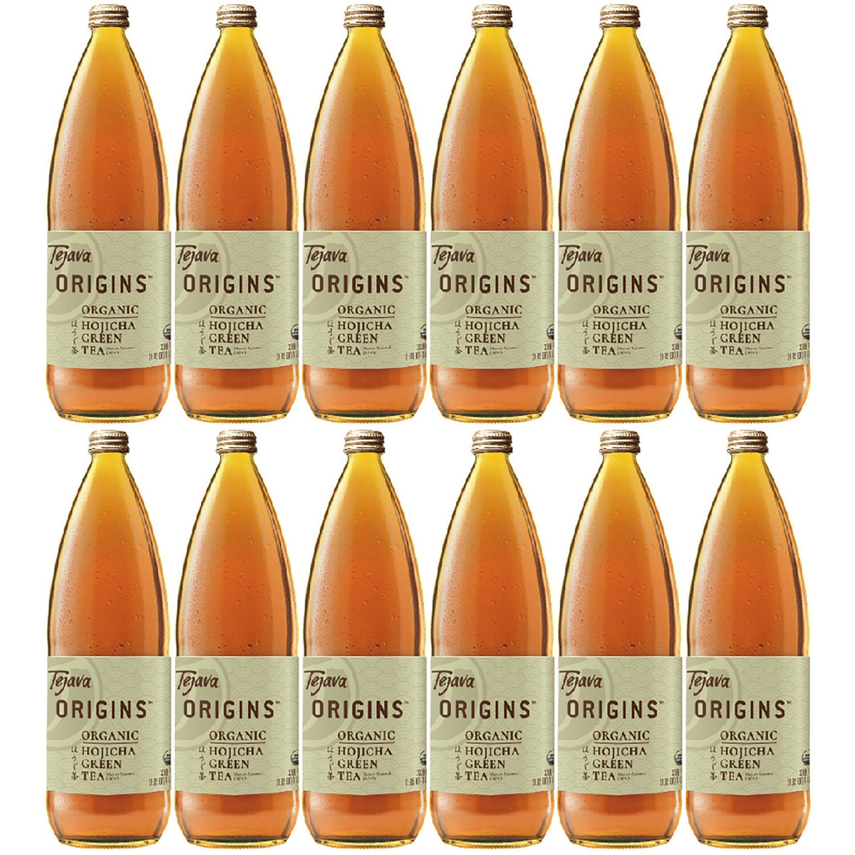 Tejava Origins Organic Hojicha Green Tea Bottle - Green Tea - GMO Free - Kosher - Organic - 12 / Carton