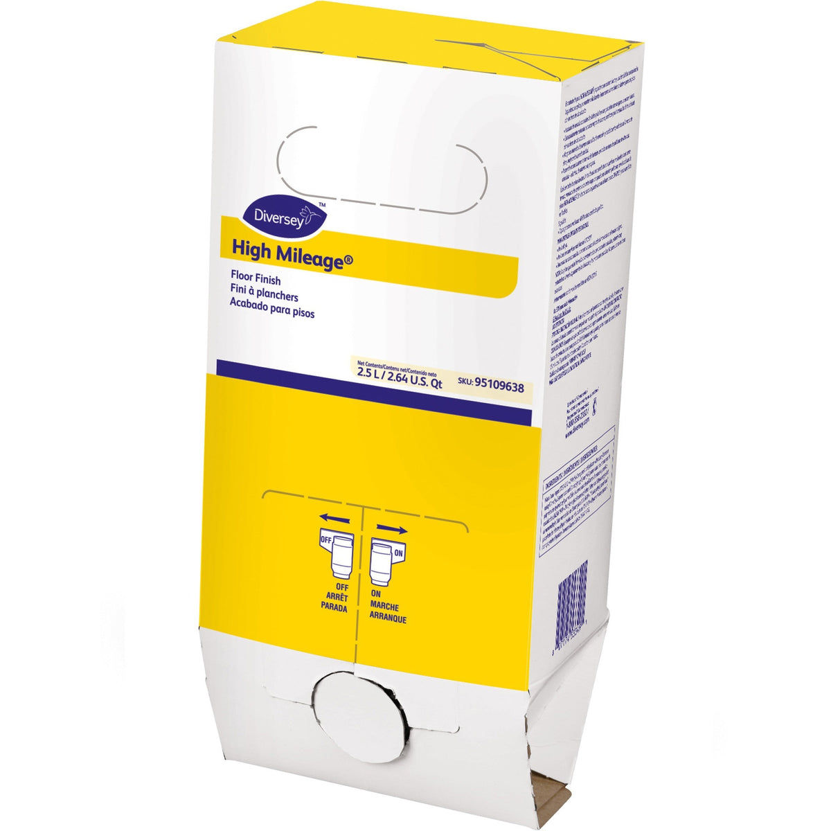 Diversey High Mileage Floor Finish - Ready-To-Use - 84.5 fl oz (2.6 quart) - Solvent Scent - Low Odor, Durable, Non-yellowing, Dirt Resistant, Scratch Resistant - White - 6 / Carton