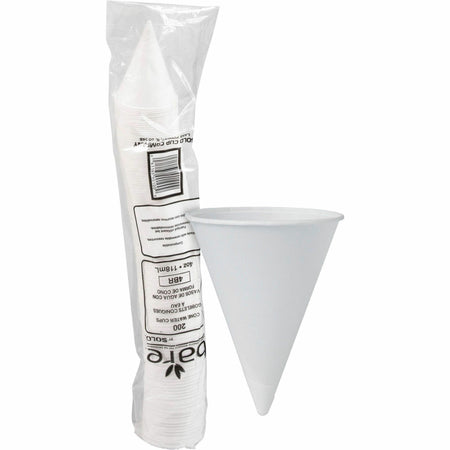 Solo Eco-Forward 4 oz Treated Paper Cone Water Cups - 4 fl oz - Cone - White - Paper - Cold Drink - 200 / Pack