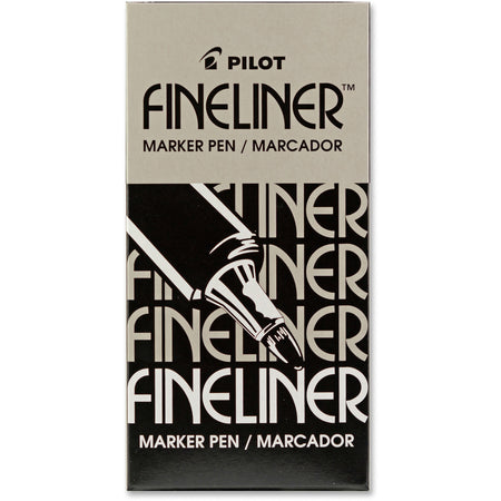 Pilot Fineliner Markers - 0.7 mm Fine Pen Point - Black Ink - Black Barrel - Acrylic Fiber Tip - 12 / Box