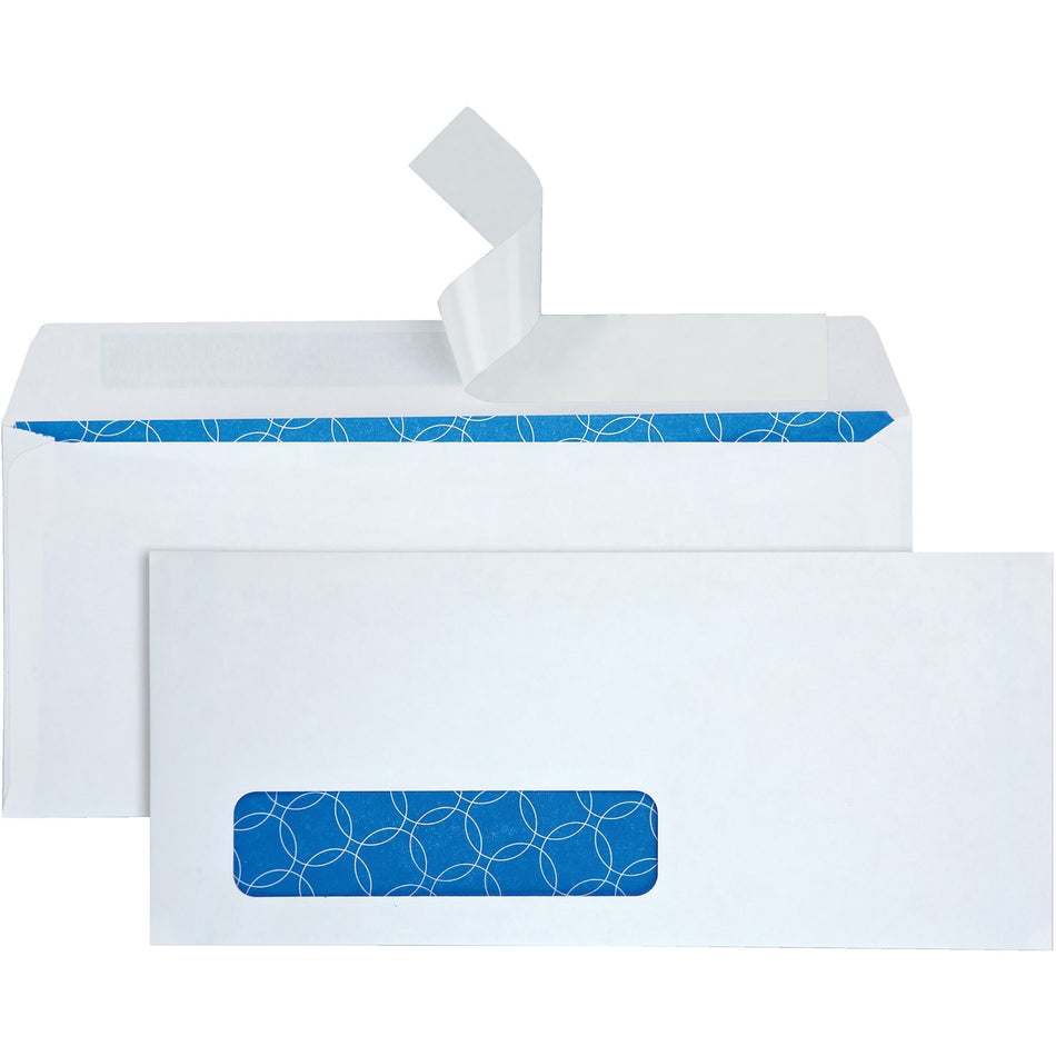 Quality Park No. 10 Single Window Security Tint Treated Business Envelopes - Business - #10 - 4 1/8" Width x 9 1/2" Length - 24 lb - Flap - White - 500 / Box