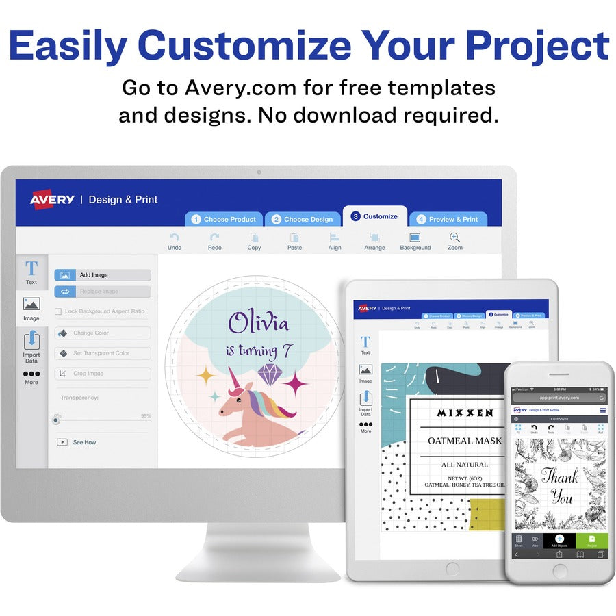Avery®  Address Label - 3 2/5" Height x 9" Width x 11 1/5" Length - Permanent Adhesive - Rectangle - Matte White - Paper - 33 / Sheet - 500 Total Sheets - 16500 Total Label(s) - 16500 / Carton