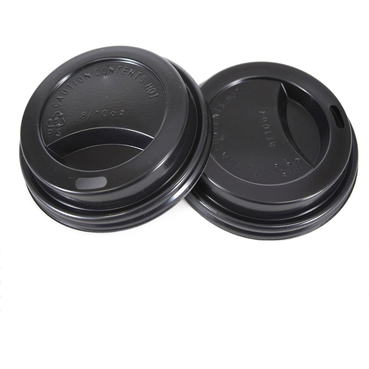 RDI Oval Slot Cup Lids: Round Black Lids - 1000/Carton - Cups