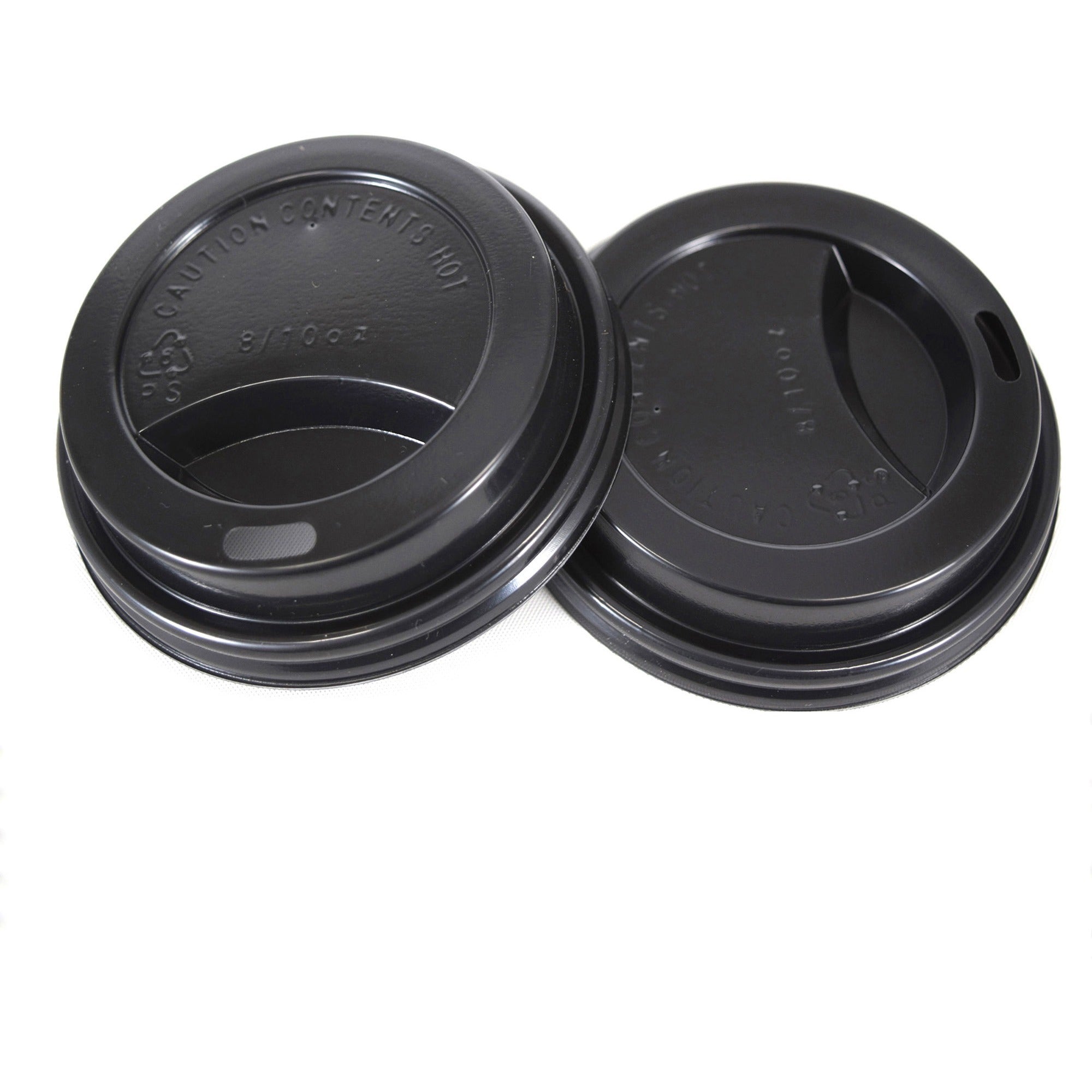 RDI Oval Slot Cup Lids: Round Black Lids - 1000/Carton - Cups