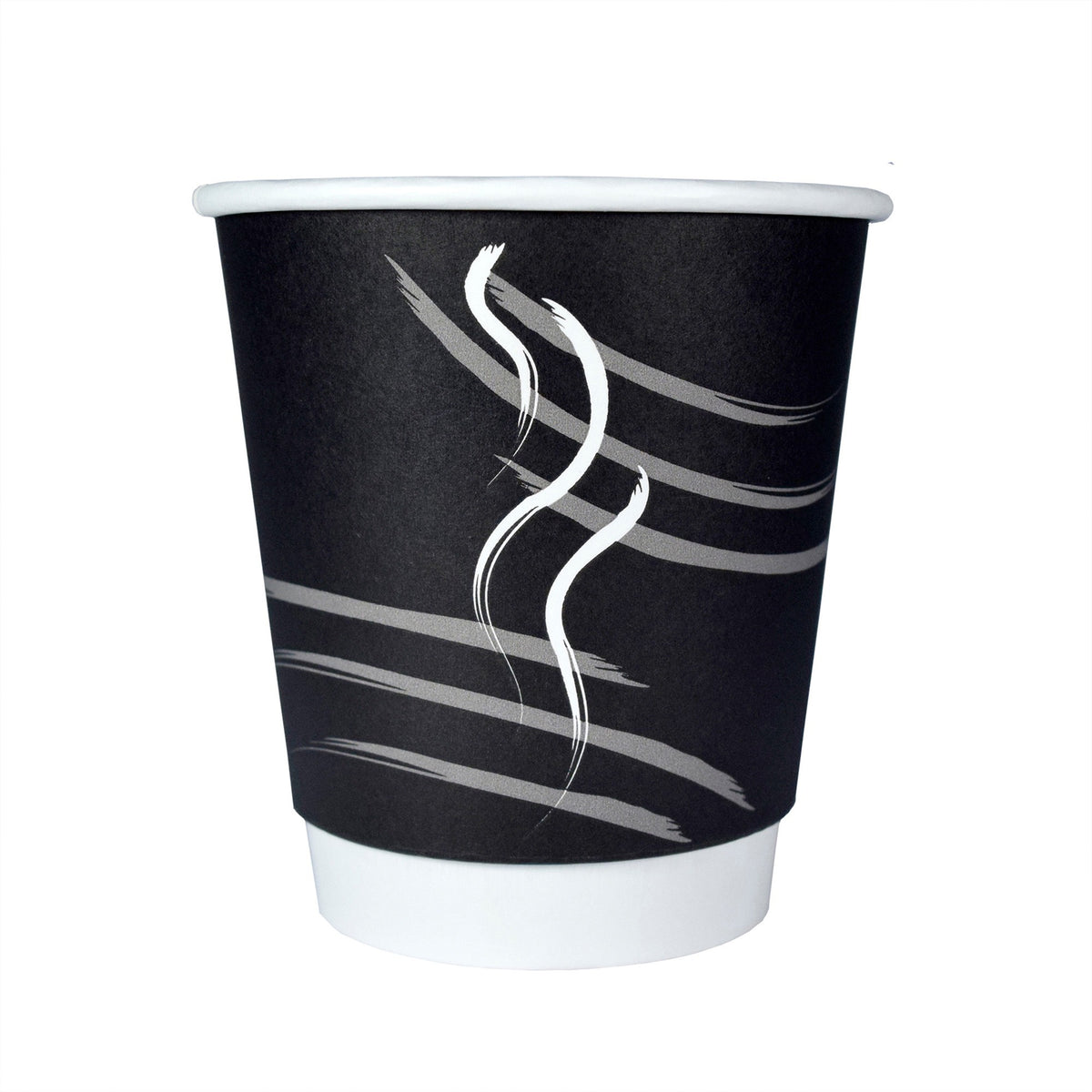RDI 10 oz Double Wall Hot Paper Cups - Black - 600/Carton