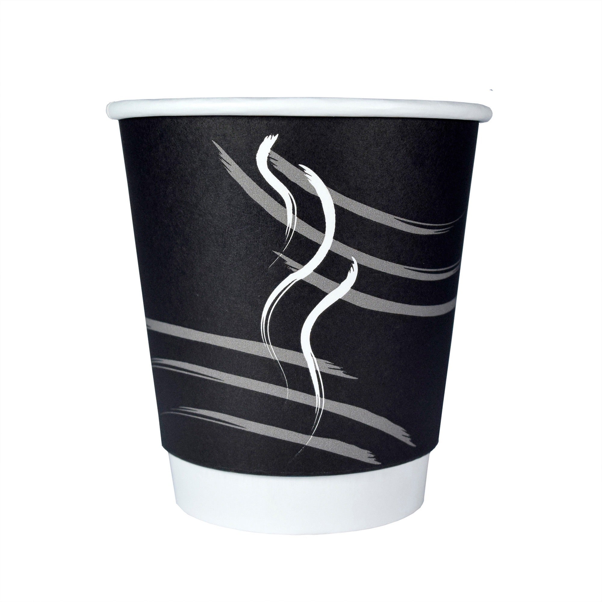 RDI 10 oz Double Wall Hot Paper Cups - Black - 600/Carton