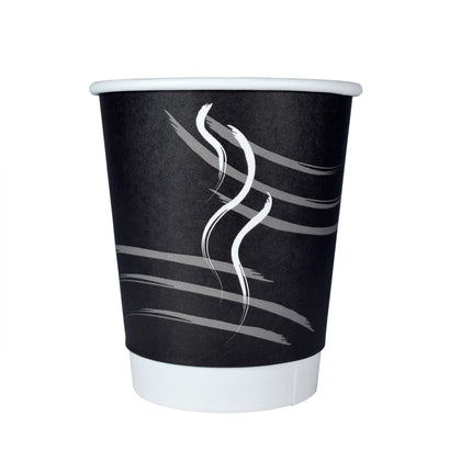 RDI 9 oz Double Wall Hot Paper Cups - Black - 900/Carton