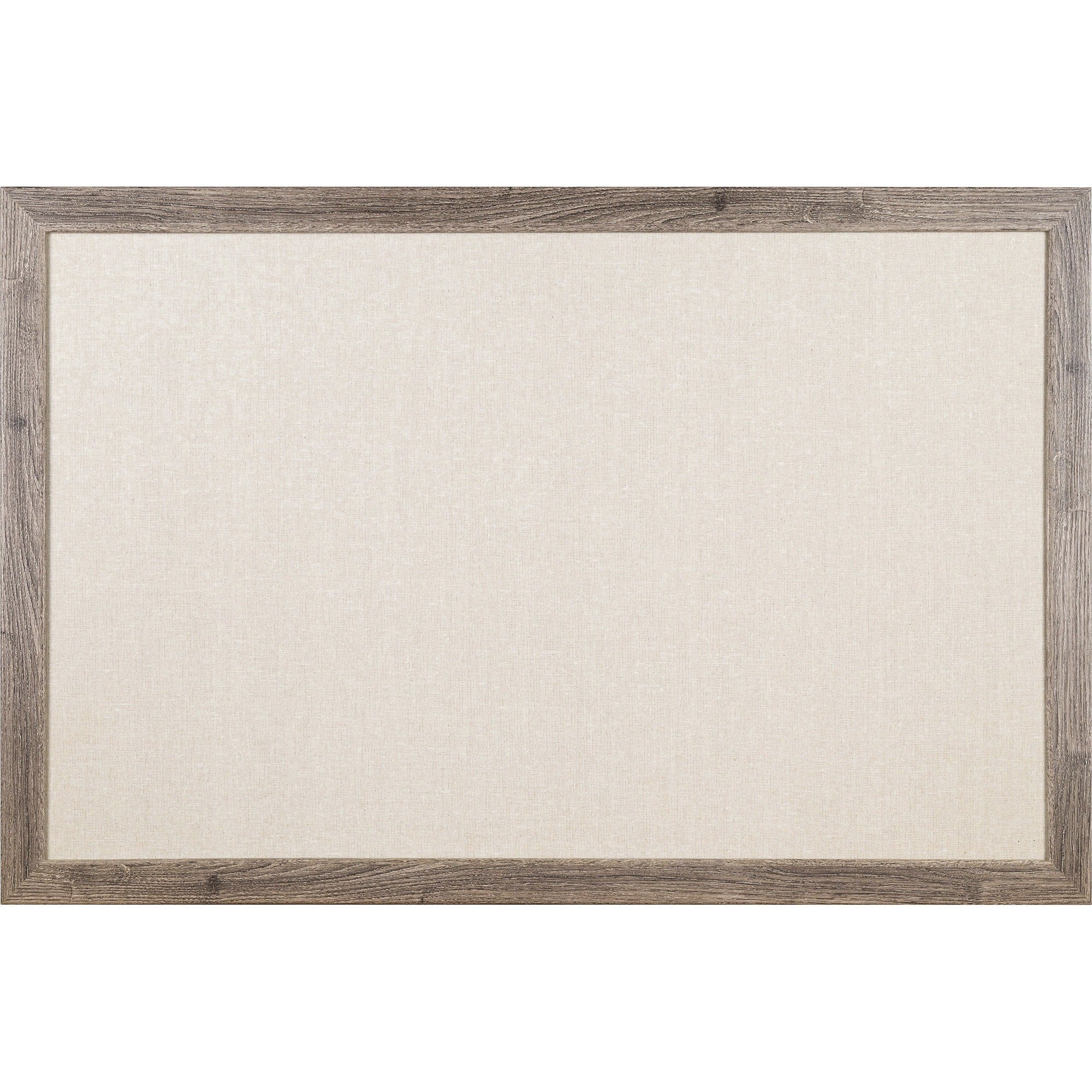 U Brands Linen Bulletin Board - 24x36 Tan Surface - Rustic Wood Frame - Boards