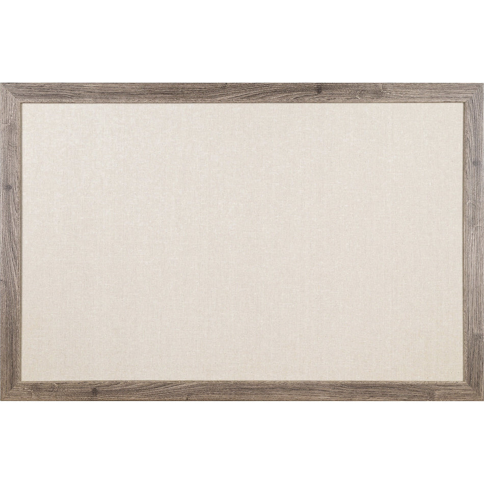 U Brands Linen Bulletin Board - 24" Board Height x 36" Board Width - Tan Linen Surface - Self-healing, Durable, Mounting System, Tackable, Sturdy, Damage Resistant - Rustic Wood Frame - 1 Each