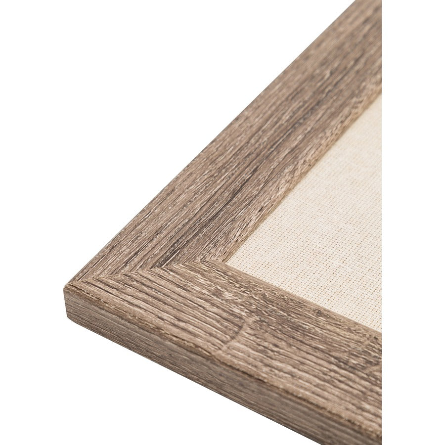 U Brands Linen Bulletin Board - 24" Board Height x 36" Board Width - Tan Linen Surface - Self-healing, Durable, Mounting System, Tackable, Sturdy, Damage Resistant - Rustic Wood Frame - 1 Each