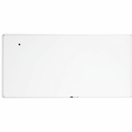 U Brands 96’’ Magnetic Porcelain Steel Board - White Surface Aluminum Frame - Dry Erase Boards