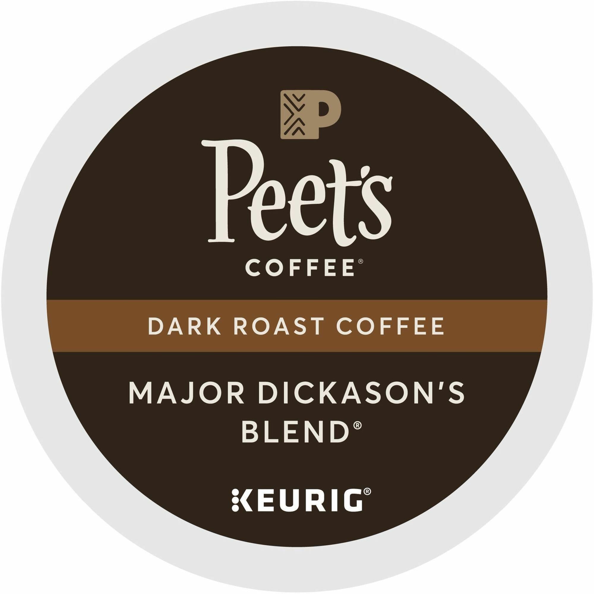 Peet's Coffee® K-Cup Major Dickason's Blend Coffee - Compatible with Keurig Brewer - Dark - K-Cup - Major Dickason's - 22 / Box