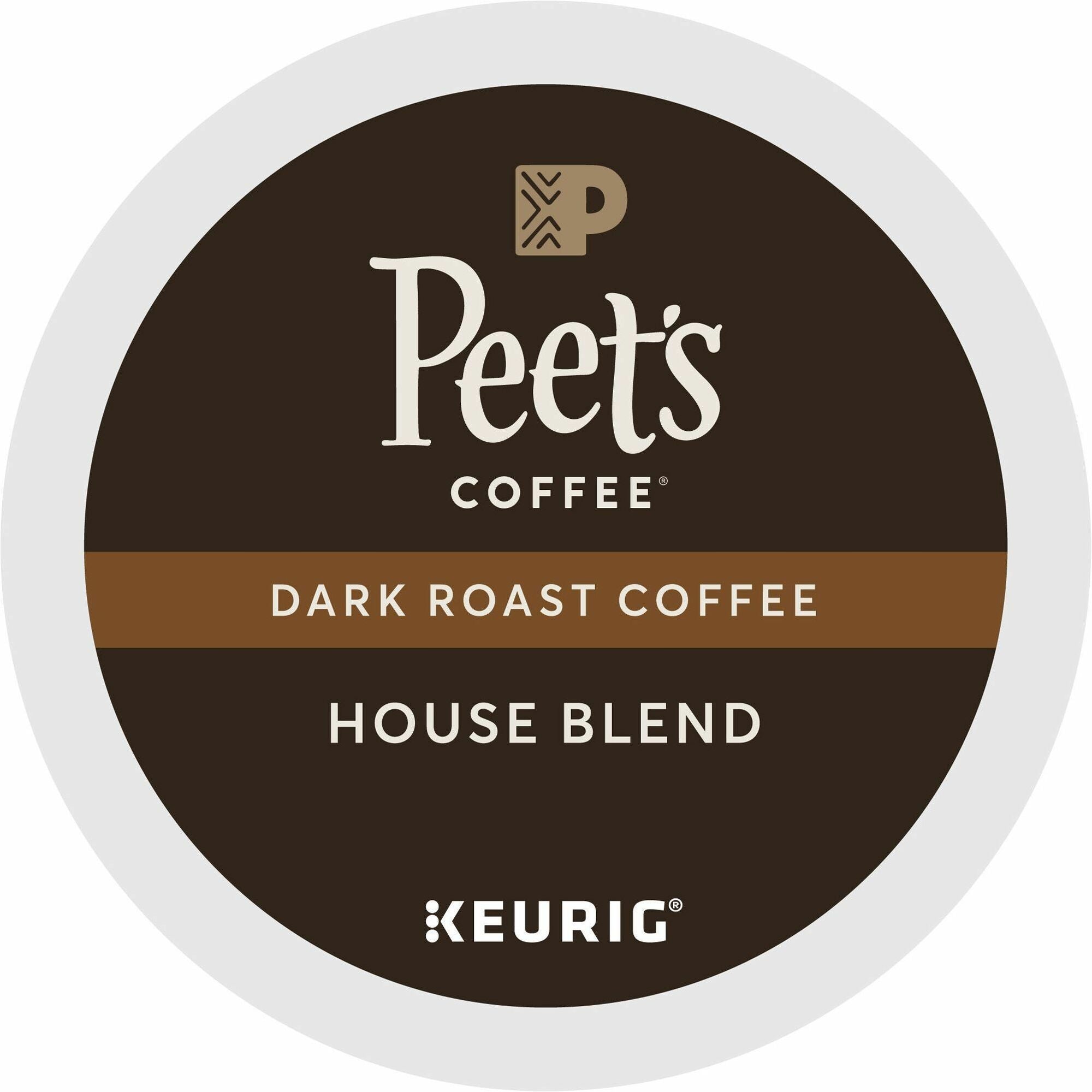 Peet's Coffee® K-Cup House Blend Coffee - Compatible with Keurig Brewer - Dark - K-Cup - 22 / Box