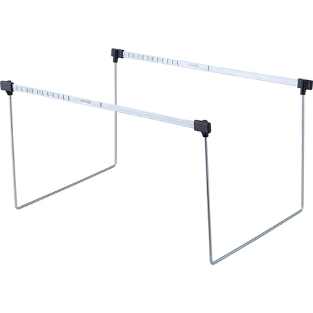 Business Source Stainless Steel Letter-Size Frame Gray 14’’-18’’ Long 2/Box - Hanging Folders & Accessories