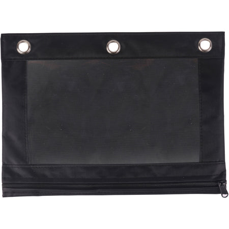 Business Source Binder Pencil Pouch - 10’’ x 7.4’’ - Black - Storage Pouches