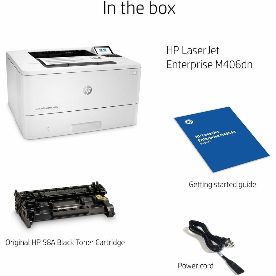 HP LaserJet Enterprise M406dn Desktop Laser Printer - Monochrome - Alternate-Image9