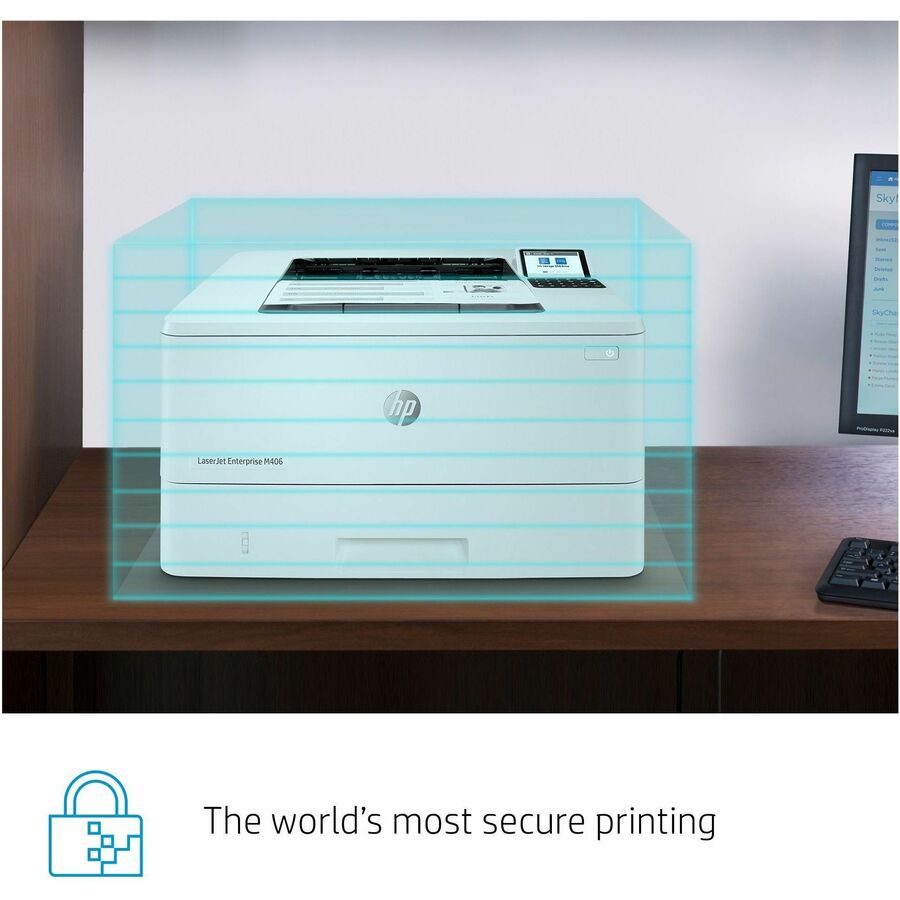 HP LaserJet Enterprise M406dn Desktop Laser Printer - Monochrome - Alternate-Image4
