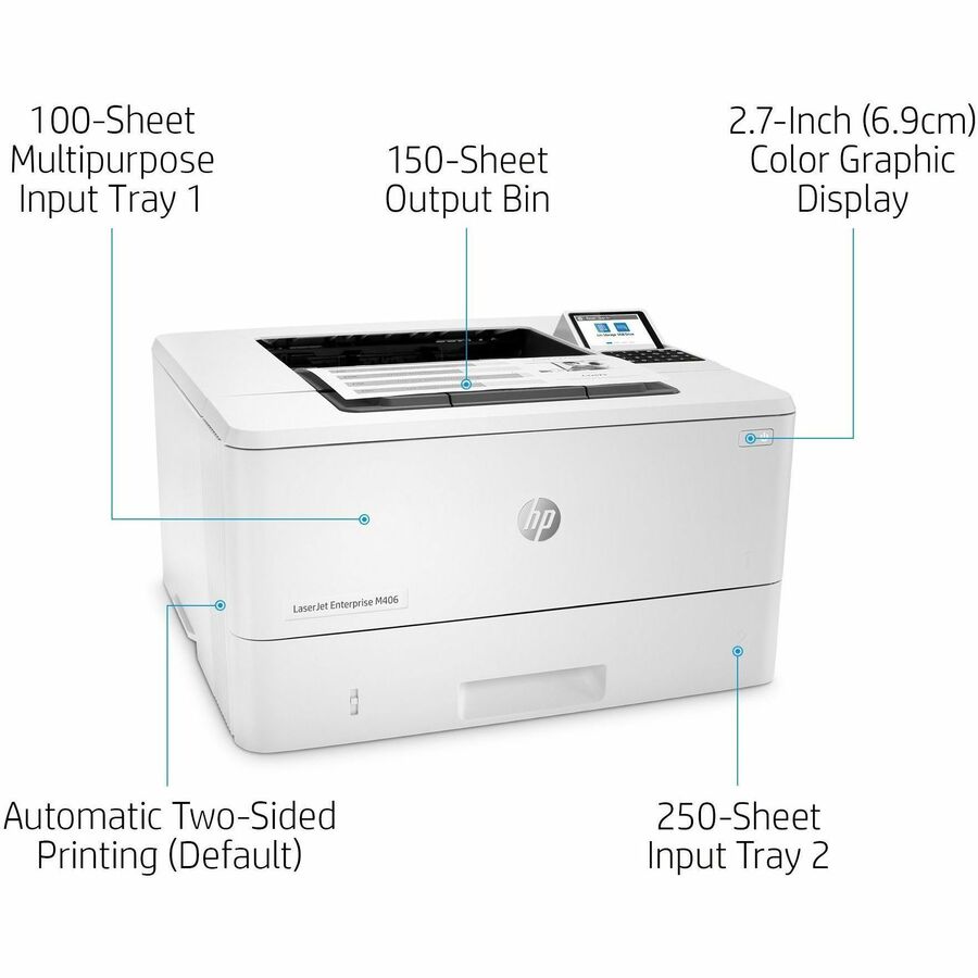 HP LaserJet Enterprise M406dn Desktop Laser Printer - Monochrome - Alternate-Image16