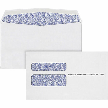 TOPS W-2 Continuous Tax Envelope - Document - 9 1/2" Width x 5 5/8" Length - Gummed - White - 24 / Pack