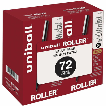 Uniball™ Rollerball Pen: 0.5mm Micro Point Black Ink - 72 Pack - Pens