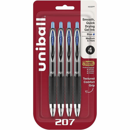 uni-ball 207 Gel Pen: 0.7mm Medium Point Blue Ink Refillable & Retractable - Pens