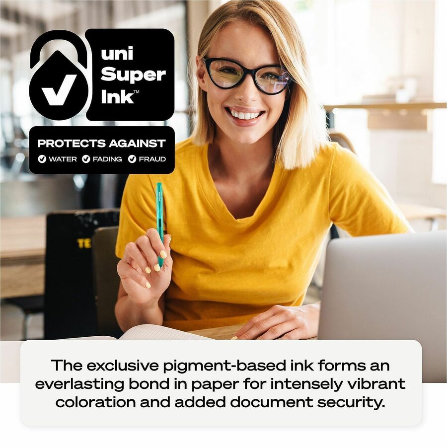 uniball&#8482; Spectrum Gel Pen - 0.7 mm Medium Pen Point - Blue Ink - Gel-based - 1 Dozen