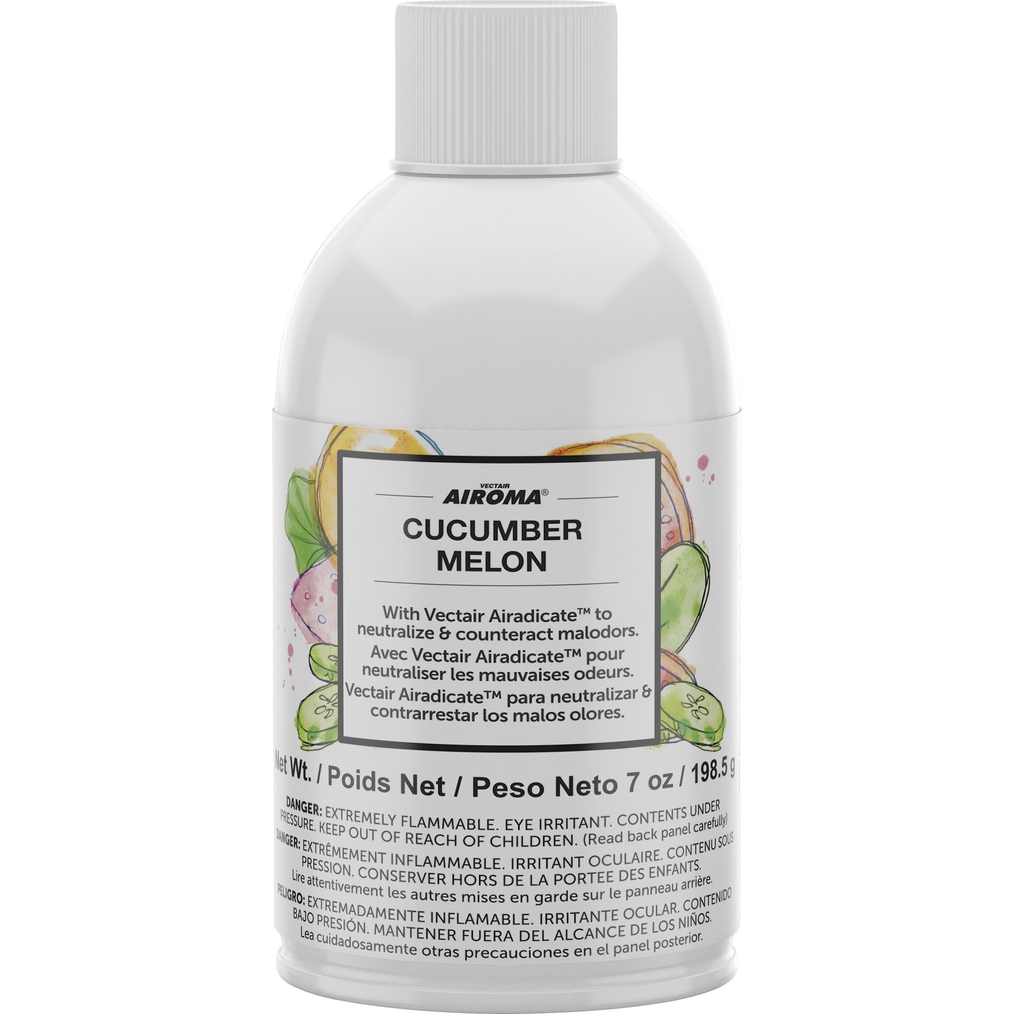 Vectair Systems Airoma Dispenser Fragrance Refill - Aerosol - 6000 ftÔøΩ - Cucumber & Melon - 60 Day - Odor Neutralizer - 12 / Carton