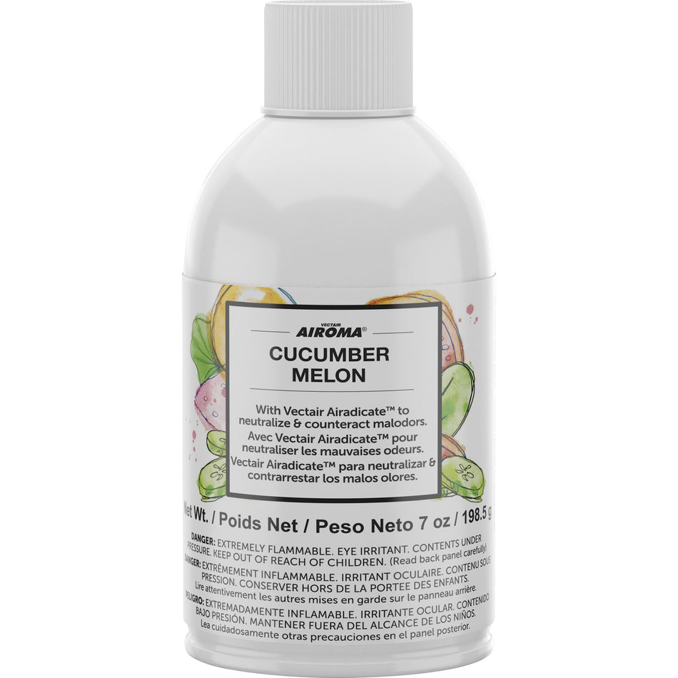 Vectair Systems Airoma Dispenser Fragrance Refill - Aerosol - 6000 ftÔøΩ - Cucumber & Melon - 60 Day - Odor Neutralizer - 12 / Carton