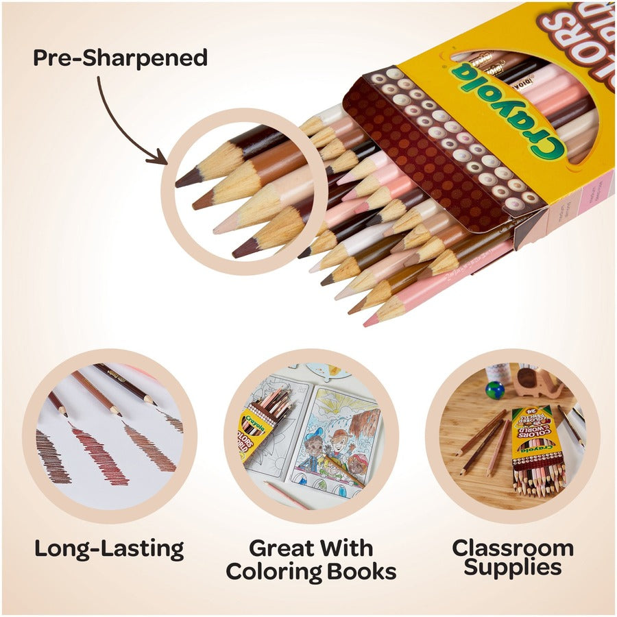 Crayola Colors of the World Colored Pencil - Assorted Lead - 24 / Pack
