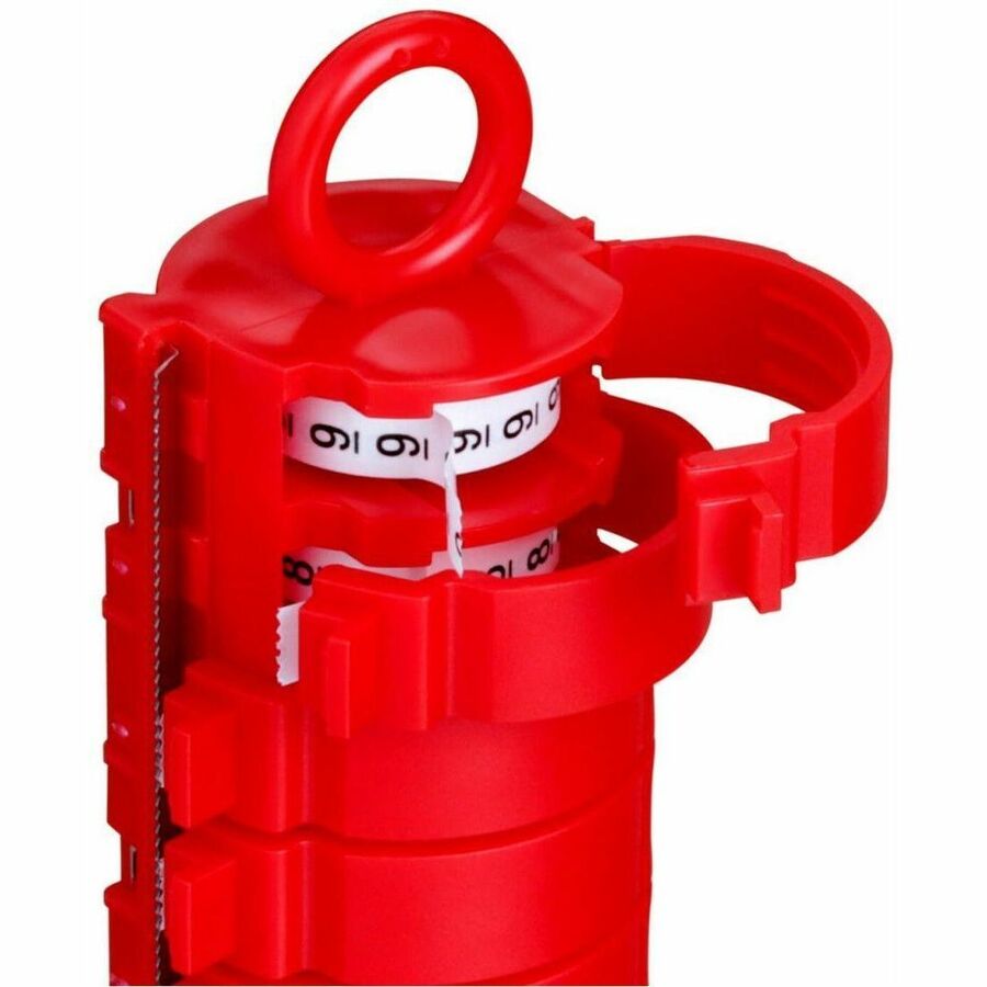 3M ScotchCode Wire Marker Tape Dispenser STD - 0.2" Width - White, Red, Transparent - Polyester, Acrylic, Plastic - 1 Each