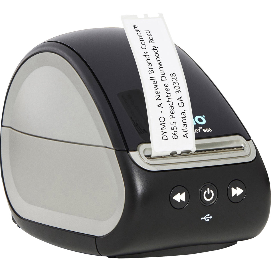 Dymo LabelWriter 550 Direct Thermal Printer - Monochrome - Label Print - USB - USB Host - Black - 2.20" Print Width - 1 lps Mono - 300 dpi - 2" Width - For PC, Mac
